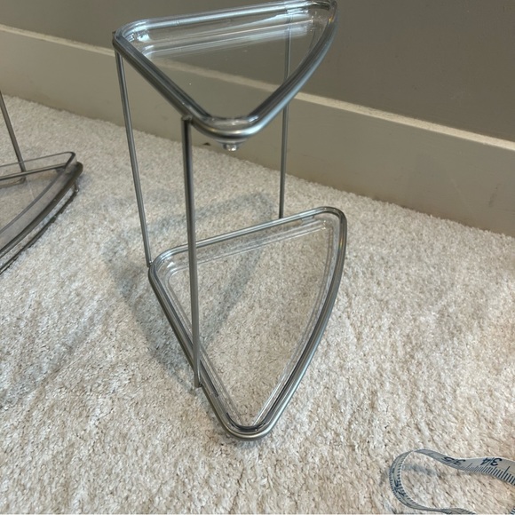 Two Tier Clear Corner Shelves - Set of 2 - Picture 14 of 16